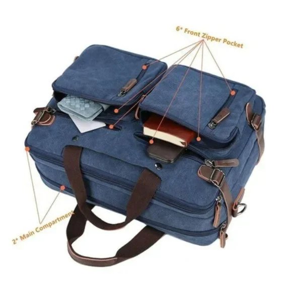 COPY - NEW Convertible Briefcase Backpack Blue - Picture 6 of 9